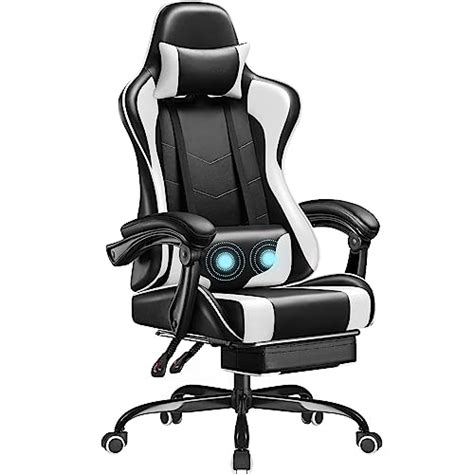 Adjustable Gaming Chair with Massage Lumbar Support and.